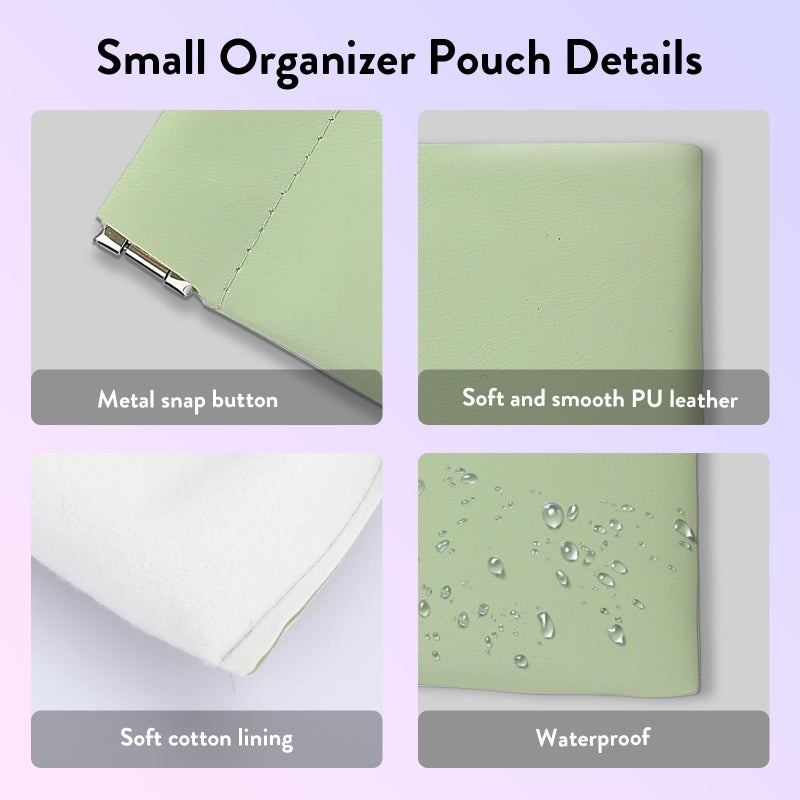 Muswelf New Pouchic Snap Closure Pouches  4PCS Thickened Small Pouches for Purse  Purse Organizer Pouches  Snap Closure Leather Organizer Pouch for Coin Change Cards Key Accessories - Image 5